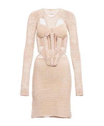 Dion Lee Corset Minidress In Brown