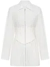 Dion Lee Cotton Poplin Corset Mini Dress In White