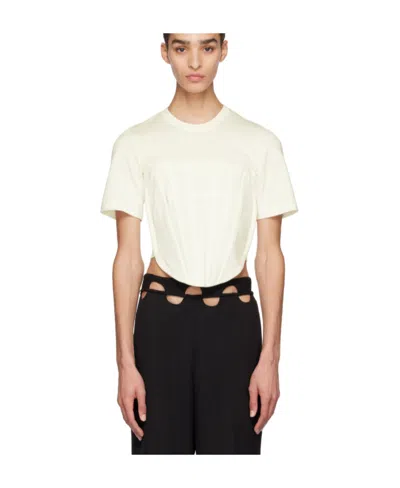 Dion Lee Corset Organic Cotton T-shirt In White