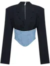 DION LEE DION LEE CORSET-STYLE CROPPED BLAZER