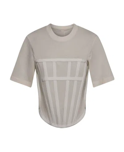 Dion Lee Corset-style Organic-cotton T-shirt In Gray