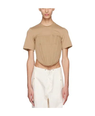 Dion Lee Corset-style T-shirt In Nude