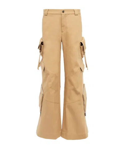 Dion Lee Cotton Cargo Pants In Brown