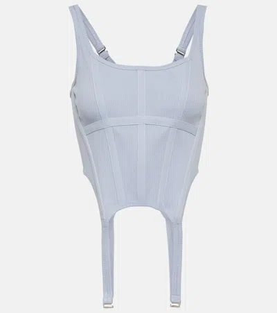 Dion Lee Cotton Jersey Bustier In Neutrals