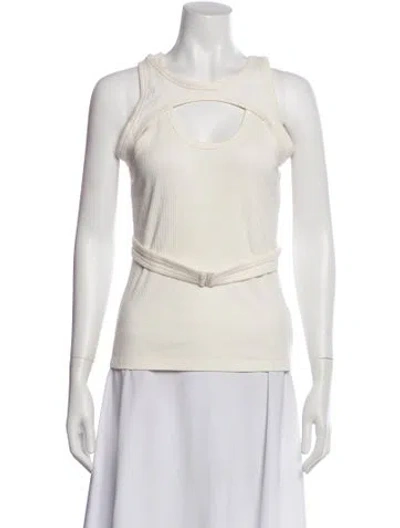 Pre-owned Dion Lee Cotton Sleeveless Top In White