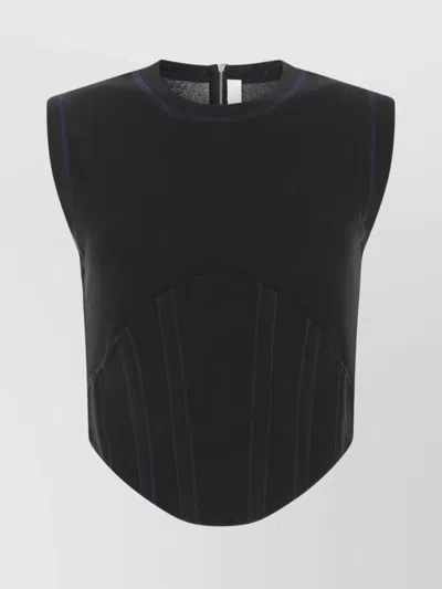 Dion Lee Cotton Top Short Pinstripe Detailing In Black