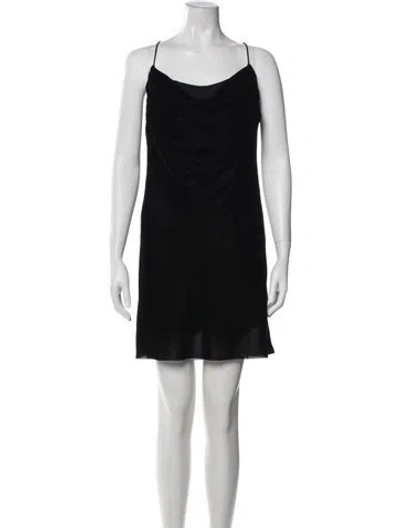 Pre-owned Dion Lee Cowl Neck Mini Dress In Black