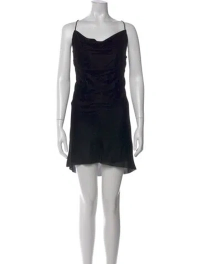 Pre-owned Dion Lee Cowl Neck Mini Dress In Black