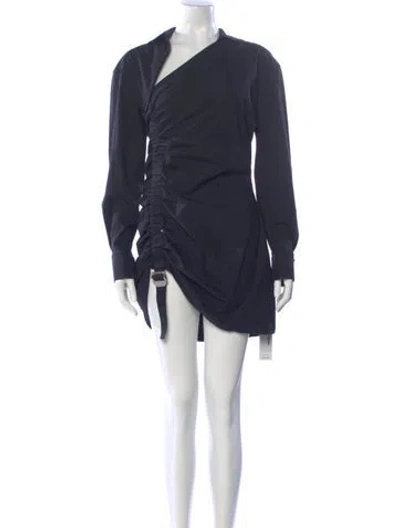 Pre-owned Dion Lee Cowl Neck Mini Dress In Blue