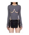 Dion Lee Gray Double Underwire Bodysuit