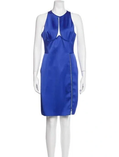 Pre-owned Dion Lee Crew Neck Knee-length Dress In Blue