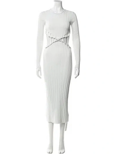 Pre-owned Dion Lee Crew Neck Long Dress In Blue