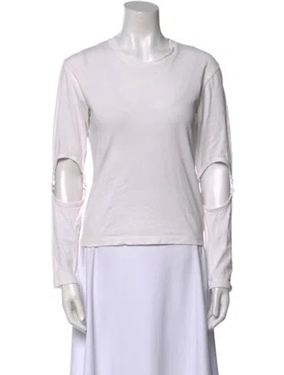 Pre-owned Dion Lee Crew Neck Long Sleeve Sweatshirt In White