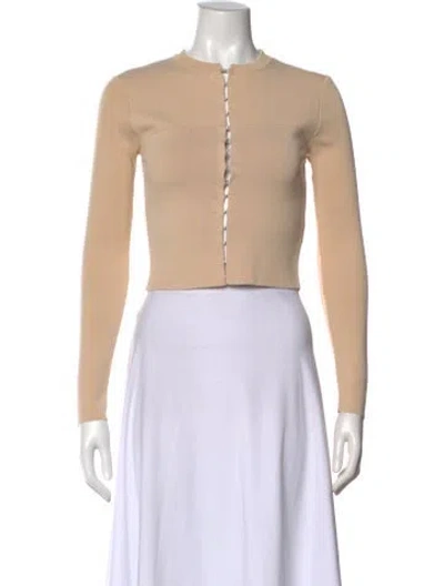 Pre-owned Dion Lee Crew Neck Long Sleeve Top In Neutral