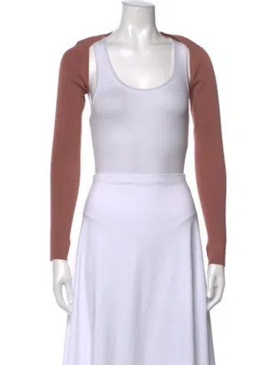 Pre-owned Dion Lee Crew Neck Long Sleeve Top In Orange