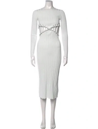 Pre-owned Dion Lee Crew Neck Midi Length Dress In Blue