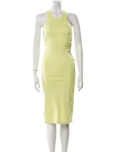 Pre-owned Dion Lee Crew Neck Midi Length Dress In Green
