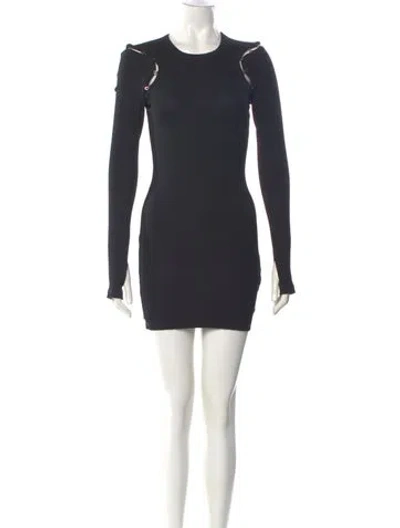 Pre-owned Dion Lee Crew Neck Mini Dress In Black