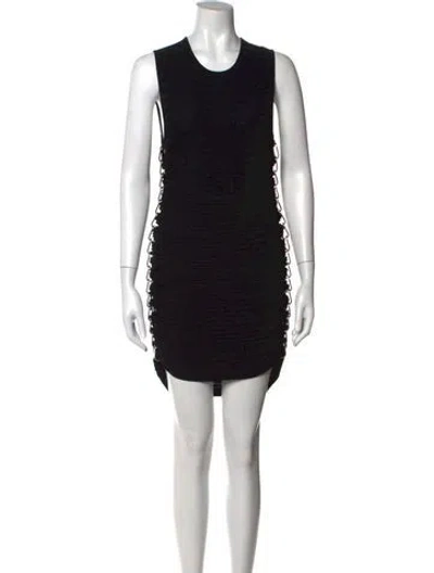 Pre-owned Dion Lee Crew Neck Mini Dress In Black