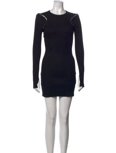 Pre-owned Dion Lee Crew Neck Mini Dress In Black