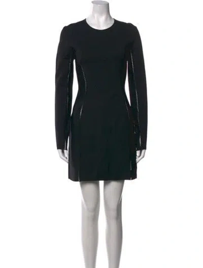 Pre-owned Dion Lee Crew Neck Mini Dress In Black