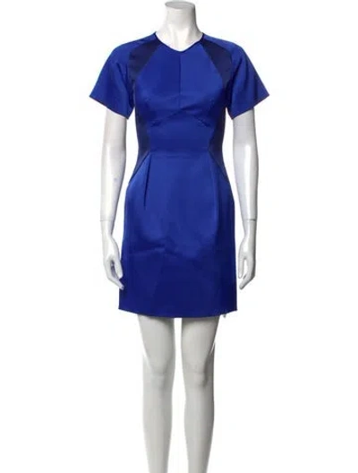 Pre-owned Dion Lee Crew Neck Mini Dress In Blue