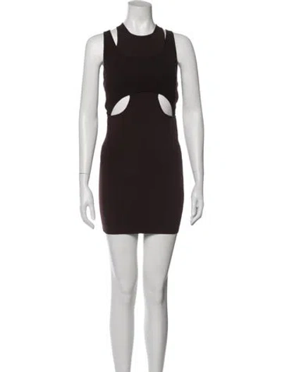 Pre-owned Dion Lee Crew Neck Mini Dress In Brown