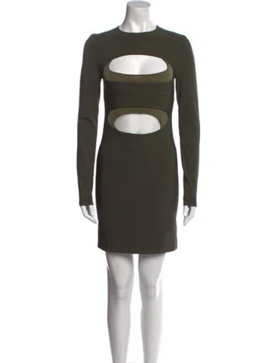 Pre-owned Dion Lee Crew Neck Mini Dress In Green
