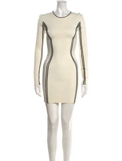 Pre-owned Dion Lee Crew Neck Mini Dress In Neutral