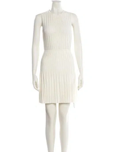 Pre-owned Dion Lee Crew Neck Mini Dress In Neutral