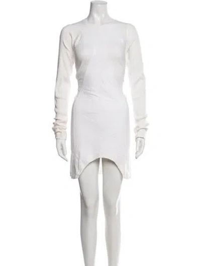 Pre-owned Dion Lee Crew Neck Mini Dress In Neutrals
