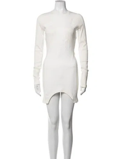 Pre-owned Dion Lee Crew Neck Mini Dress In Neutrals