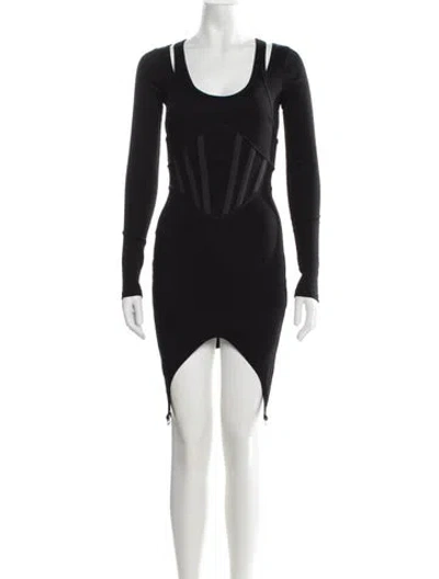 Pre-owned Dion Lee Crew Neck Mini Dress W/ Tags In Black
