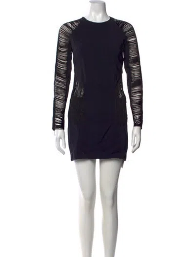 Pre-owned Dion Lee Crew Neck Mini Dress W/ Tags In Black