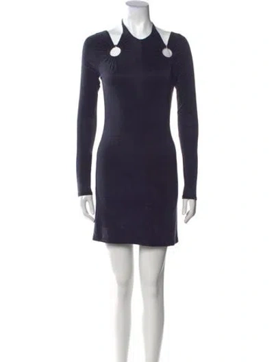 Pre-owned Dion Lee Crew Neck Mini Dress W/ Tags In Blue
