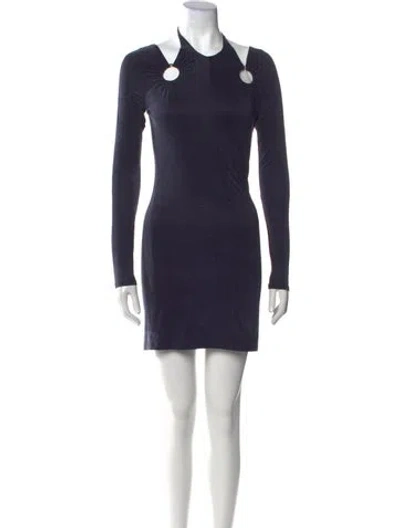 Pre-owned Dion Lee Crew Neck Mini Dress W/ Tags In Blue