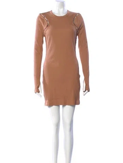 Pre-owned Dion Lee Crew Neck Mini Dress W/ Tags In Neutral