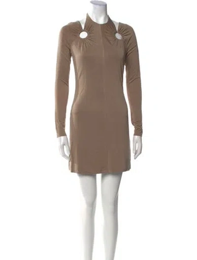 Pre-owned Dion Lee Crew Neck Mini Dress W/ Tags In Neutral