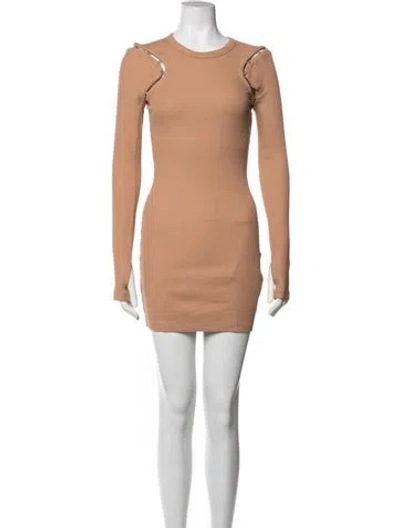 Pre-owned Dion Lee Crew Neck Mini Dress W/ Tags In Neutrals