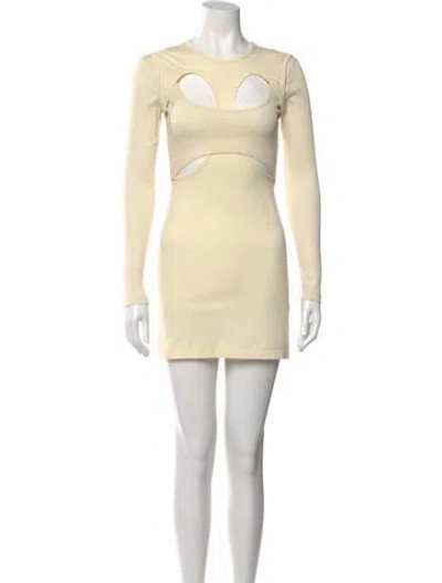 Pre-owned Dion Lee Crew Neck Mini Dress In Yellow