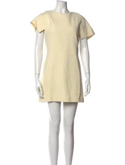 Pre-owned Dion Lee Crew Neck Mini Dress In Yellow