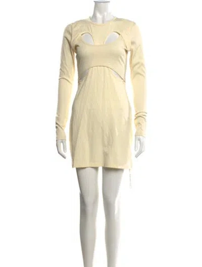 Pre-owned Dion Lee Crew Neck Mini Dress In Yellow