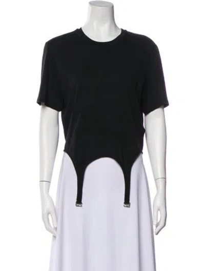 Pre-owned Dion Lee Crew Neck Short Sleeve Bodysuit In Black