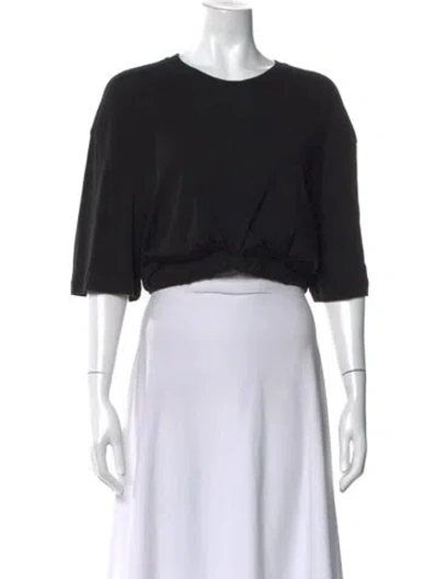 Pre-owned Dion Lee Crew Neck Short Sleeve Crop Top In Black