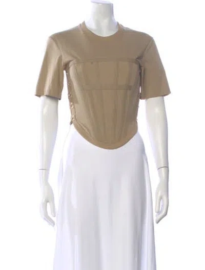 Pre-owned Dion Lee Crew Neck Short Sleeve Top In Neutral