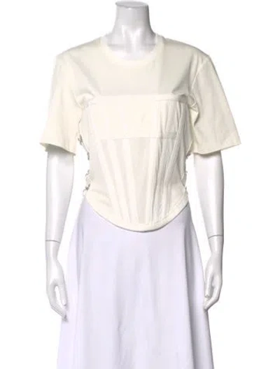 Pre-owned Dion Lee Crew Neck Short Sleeve Top In Neutrals