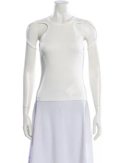 Pre-owned Dion Lee Crew Neck Short Sleeve Top In White