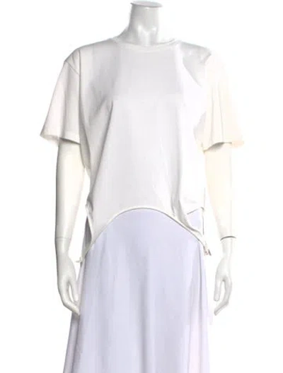 Pre-owned Dion Lee Crew Neck Short Sleeve Top In White