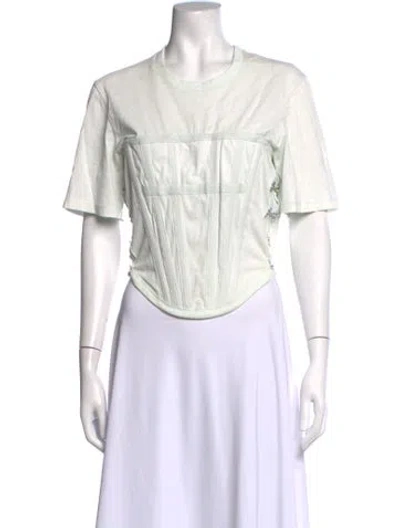Pre-owned Dion Lee Crew Neck Short Sleeve Top In White