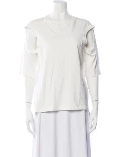 Pre-owned Dion Lee Crew Neck Short Sleeve Top In White